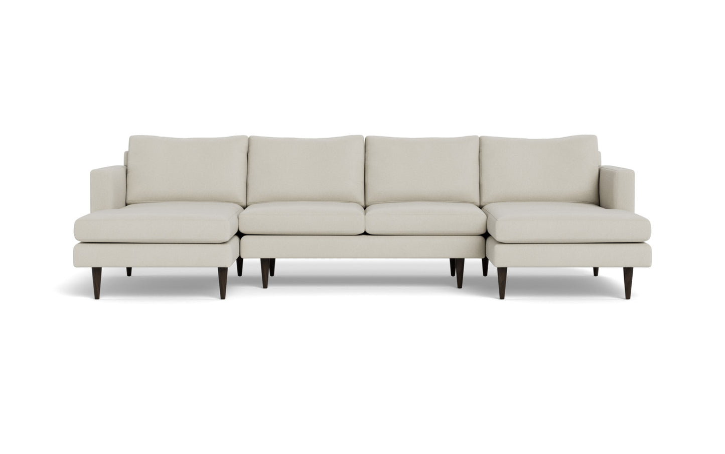 Wallace 126" Untufted Double Chaise U Sectional - Villa Oyster