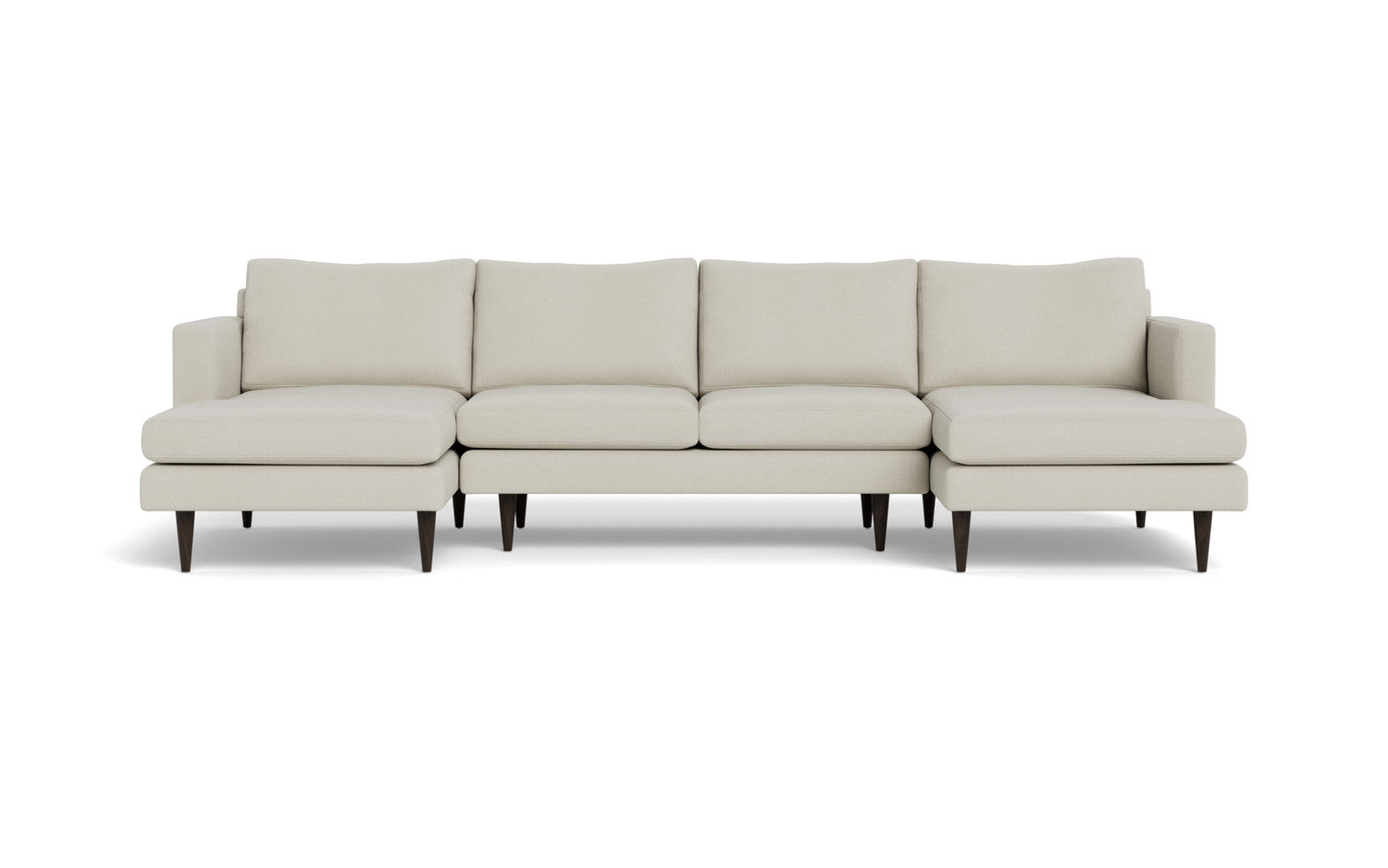 Wallace 126" Untufted Double Chaise U Sectional - Villa Oyster