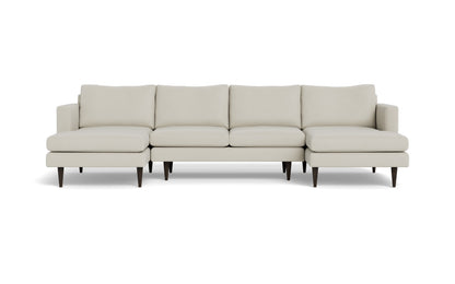 Wallace 126" Untufted Double Chaise U Sectional - Villa Oyster