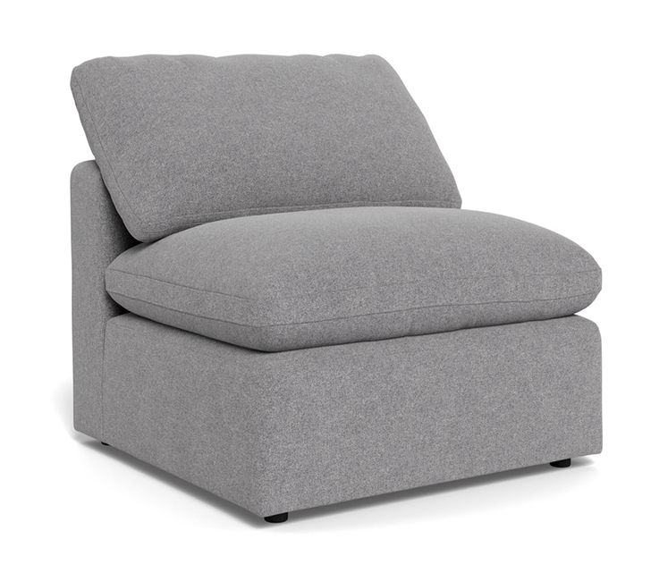 Fluffy Small Armless Chair - Villa Platinum