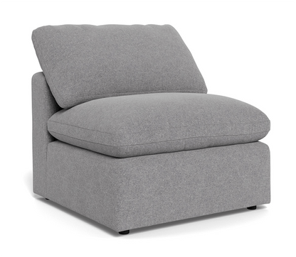 Fluffy Small Armless Chair - Villa Platinum