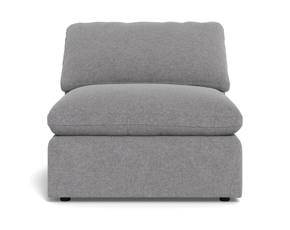 Fluffy Small Armless Chair - Villa Platinum