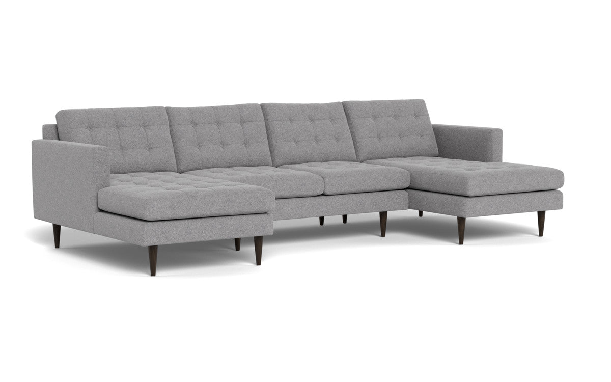 Wallace 126" Double Chaise U Sectional - Villa Platinum