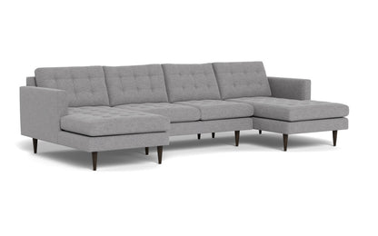 Wallace 126" Double Chaise U Sectional - Villa Platinum