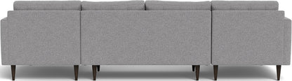 Wallace 126" Double Chaise U Sectional - Villa Platinum