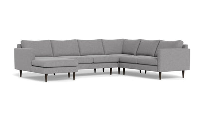 Wallace 130" Untufted Corner Sectionals w. Left Chaise - Villa Platinum