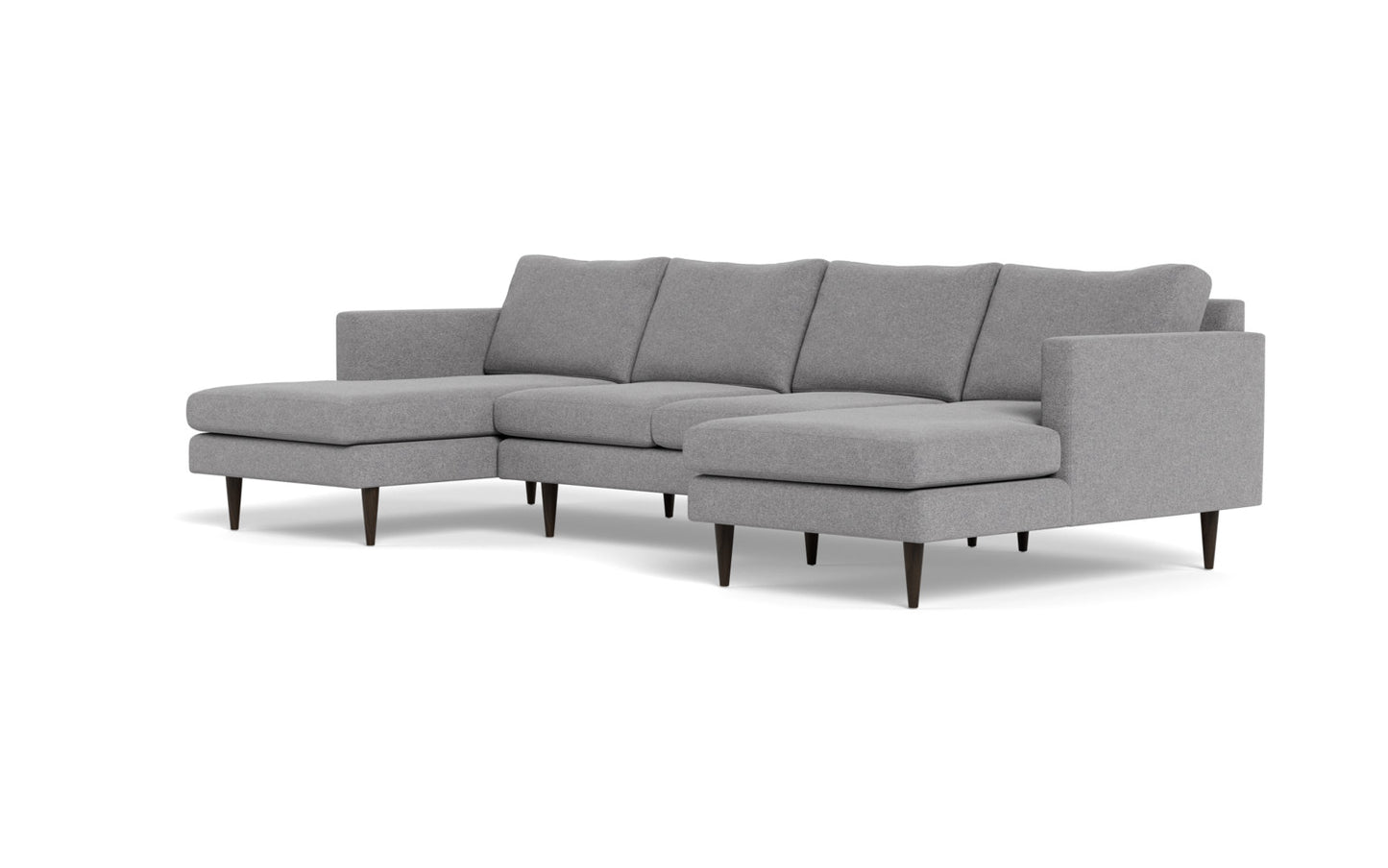 Wallace 126" Untufted Double Chaise U Sectional - Villa Platinum