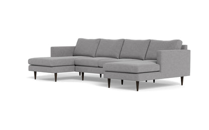 Wallace 126" Untufted Double Chaise U Sectional - Villa Platinum