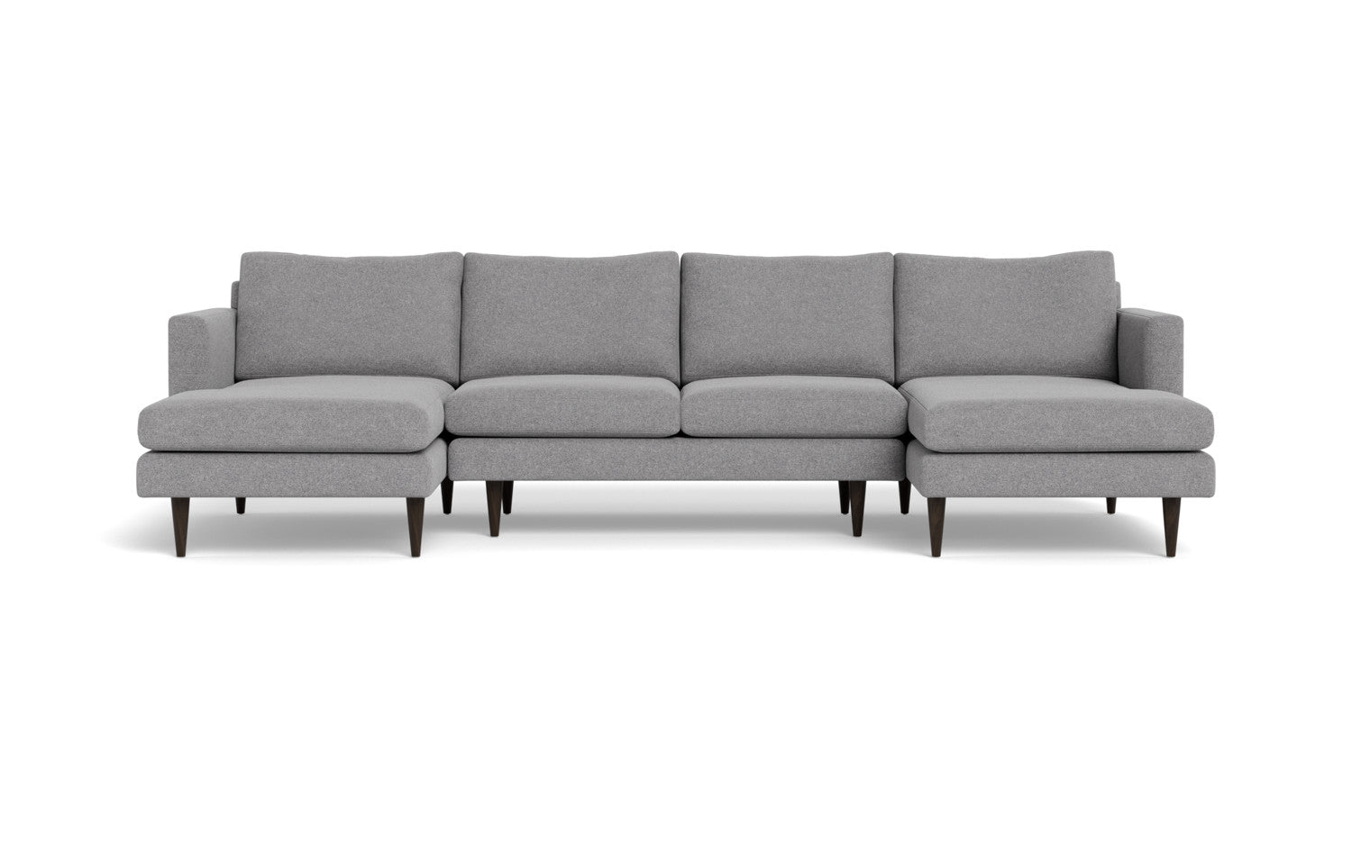 Wallace 126" Untufted Double Chaise U Sectional - Villa Platinum
