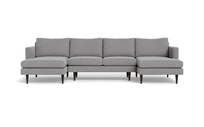 Wallace 126" Untufted Double Chaise U Sectional - Villa Platinum