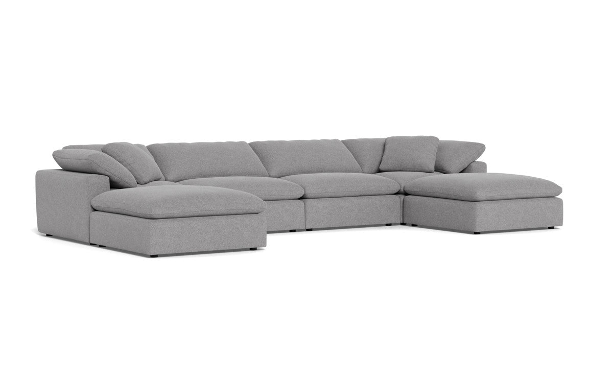 Fluffy 178" 4 Piece Sectional W/Double Otto - Villa Platinum