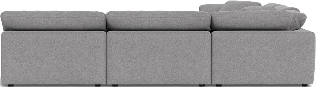 Fluffy 133.5" 5 Piece Sectional W/Ottoman - Villa Platinum