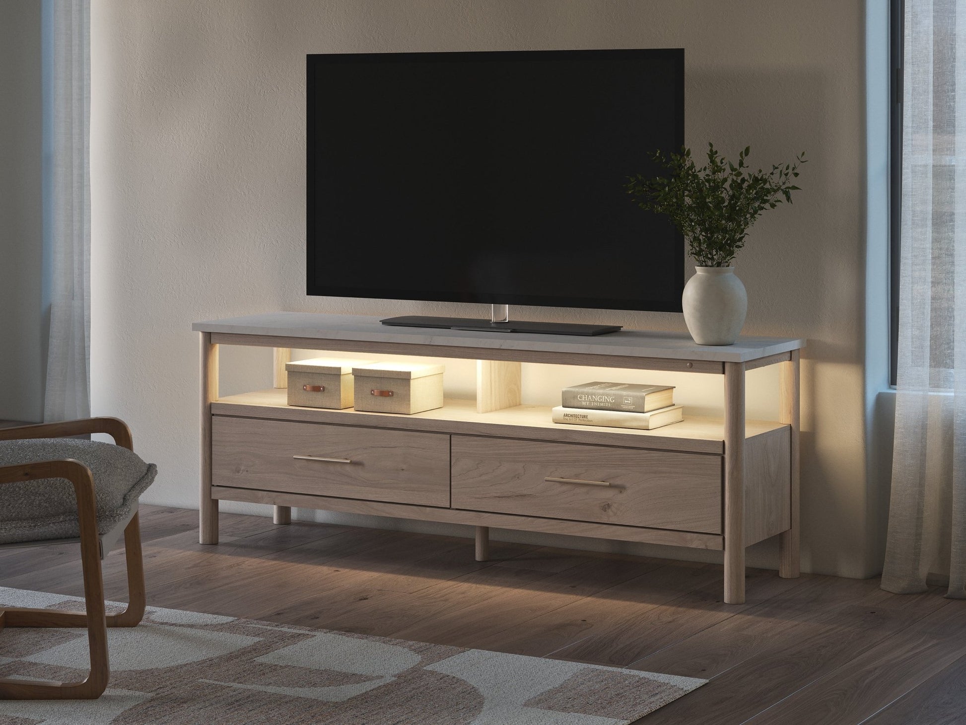 Cadyn Extra Large Light Tv Stand -