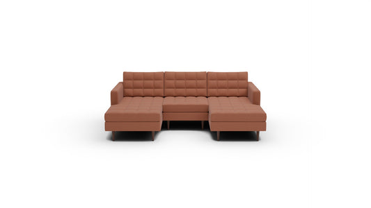 Wallace 96" Double Chaise With Armless Chair - Wiley Rust
