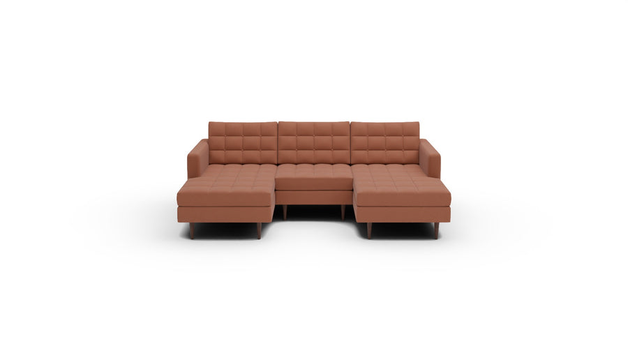 Wallace 96" Double Chaise With Armless Chair - Wiley Rust