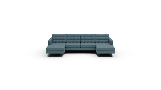 Wallace 126" Double Chaise U Sectional - Sorrento Ocean