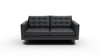Wallace 74" Leather Apartment Sofa - Tribeca Black