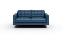 Wallace 74" Leather Apartment Sofa - Tribeca Cobalt