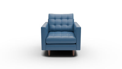 Wallace 34" Leather Arm Chair - Tribeca Cobalt