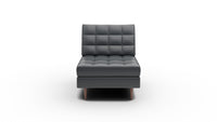 Wallace Leather Armless Chair - Tribeca Black