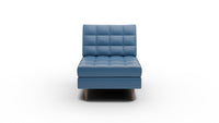 Wallace Leather Armless Chair - Tribeca Cobalt