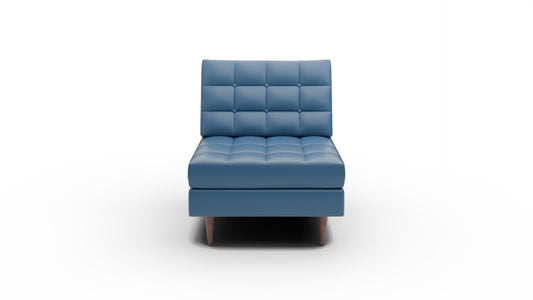 Wallace Leather Armless Chair - Tribeca Cobalt