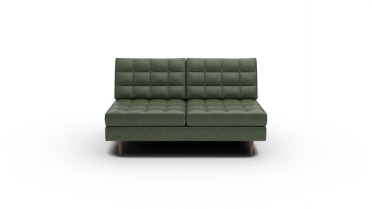 Wallace Leather Armless Loveseat - Cheyenne Decoy