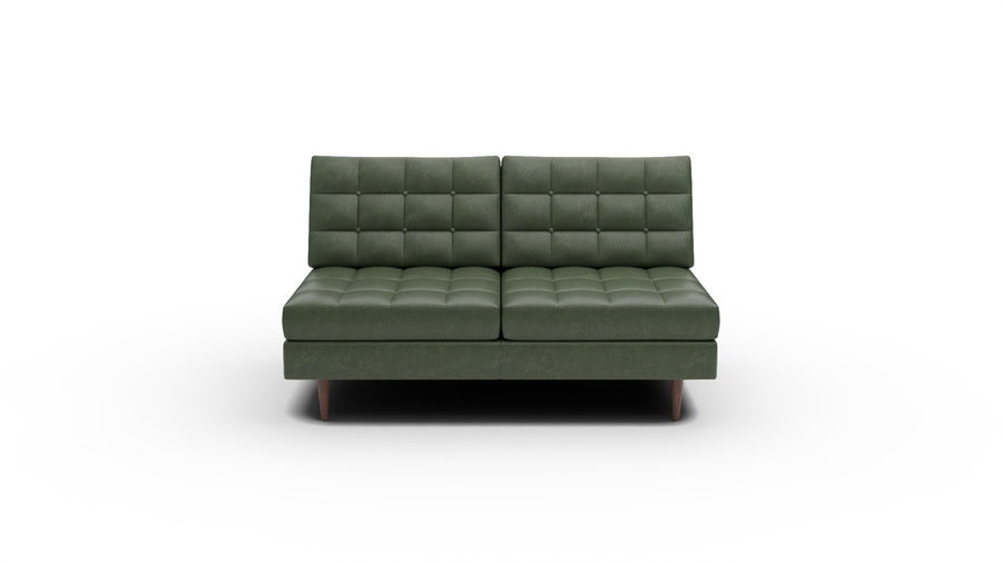 Wallace Leather Armless Loveseat - Cheyenne Decoy