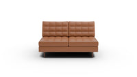 Wallace Leather Armless Loveseat - Tribeca Chestnut