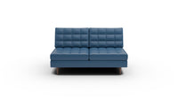 Wallace Leather Armless Loveseat - Tribeca Cobalt