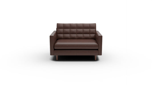 Wallace 52" Leather Chair and A Half - Clive Sycamore