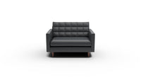 Wallace 52" Leather Chair and A Half - Tribeca Black