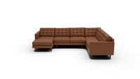 Wallace Leather Corner Sectionals w — tribeca-chestnut