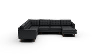 Wallace Leather Corner Sectionals w — tribeca-black
