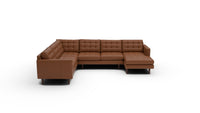 Wallace Leather Corner Sectionals w — tribeca-chestnut