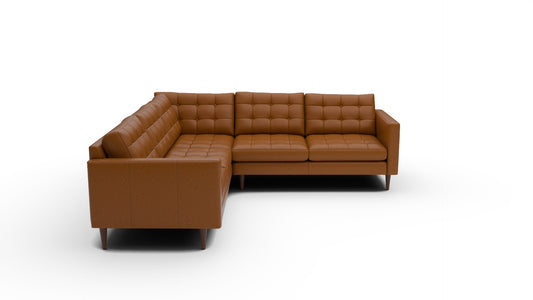Wallace 102" Leather Corner Sectional - Clive Cinnamon