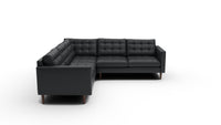 Wallace 102" Leather Corner Sectional - Tribeca Black