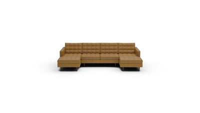 Wallace Leather Double Chaise With Armless Loveseat — sonoma-camel