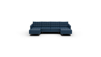 Wallace Leather Double Chaise With Armless Loveseat — tribeca-cobalt