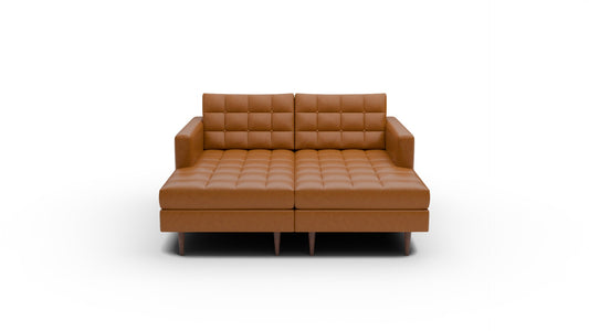 Wallace Leather Double Chaise — clive-cinnamon