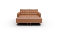 Wallace 66" Leather Double Chaise - Hudson Lager