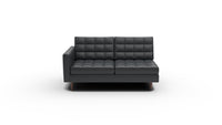 Wallace Leather Laf Condo Sofa - Tribeca Black