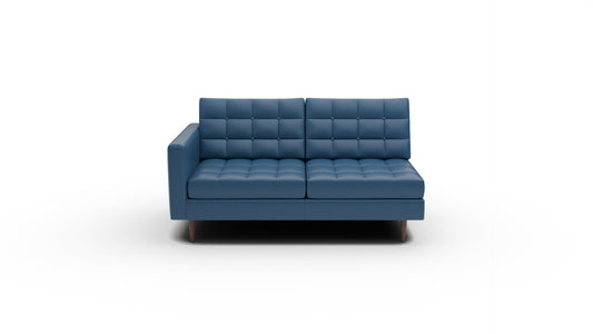 Wallace Leather Laf Condo Sofa - Tribeca Cobalt