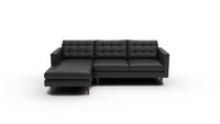 Wallace 98" Leather Left Chaise Sectional - Tribeca Black