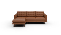Wallace 98" Leather Left Chaise Sectional - Tribeca Chestnut