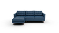 Wallace 98" Leather Left Chaise Sectional - Tribeca Cobalt