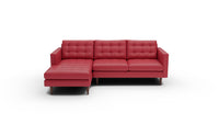 Wallace 98" Leather Left Chaise Sectional - Tribeca Scarlet
