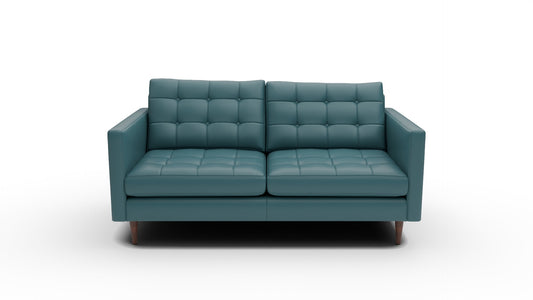 Wallace 69" Leather Loveseat - Tribeca Lagoon