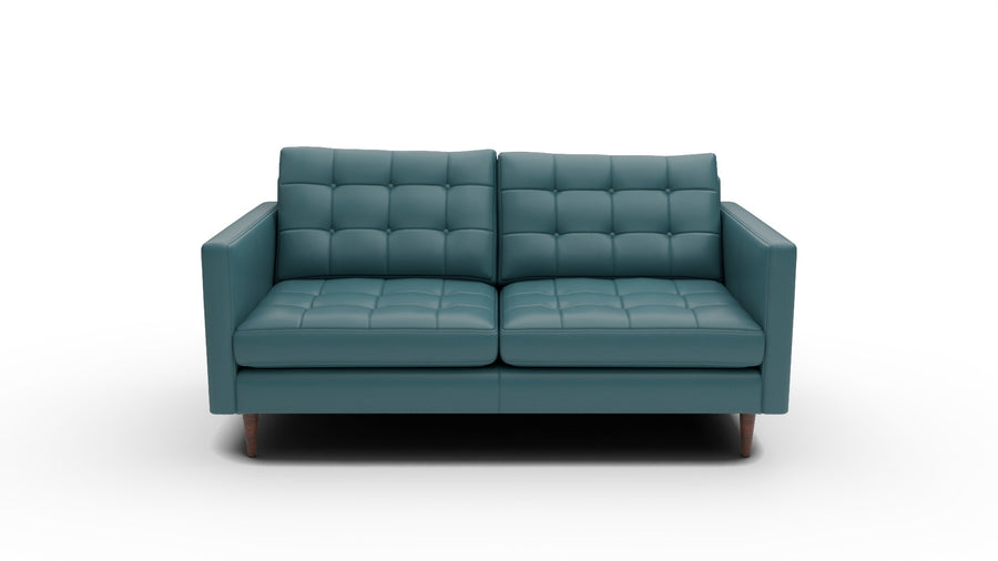 Wallace 69" Leather Loveseat - Tribeca Lagoon