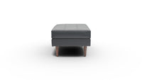 Wallace Leather Ottoman - Tribeca Black